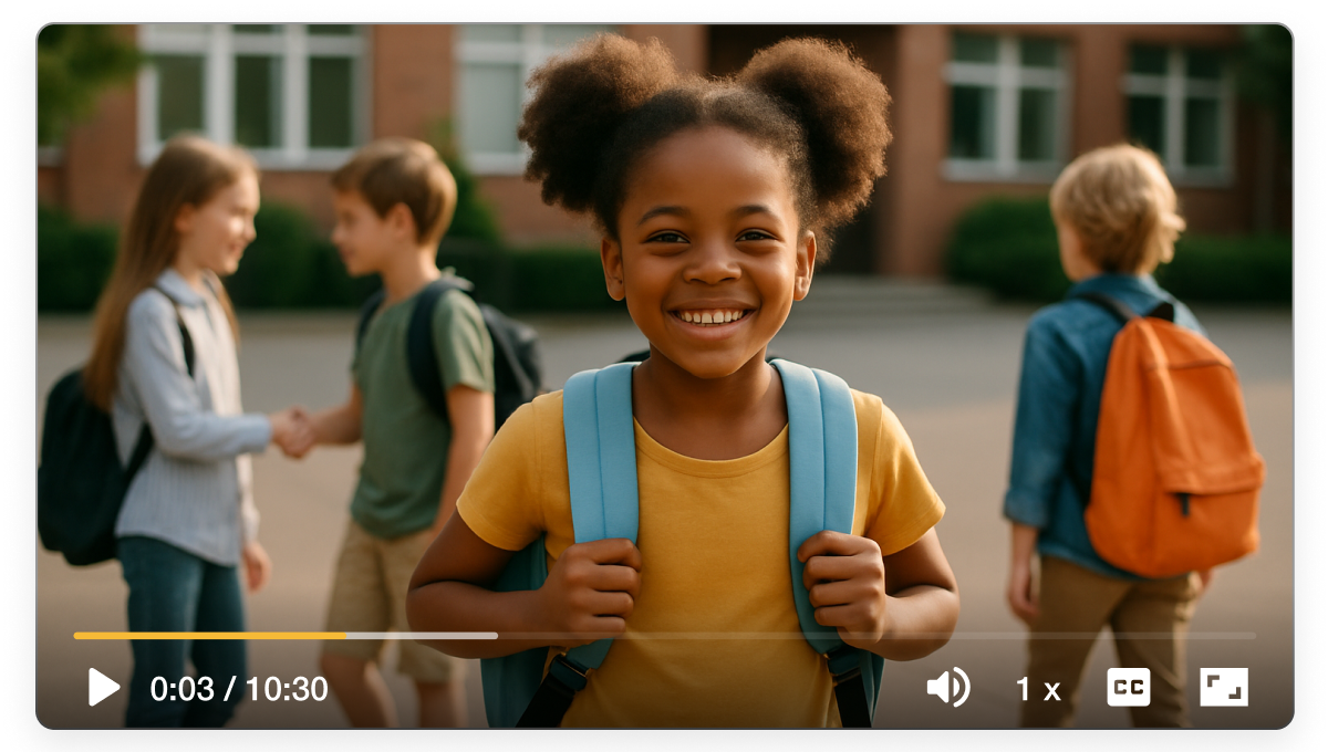 Back-to-school video maker created in Visla showing a teacher recording a welcome message for students